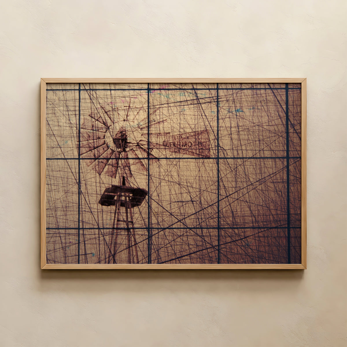 West Texas Windmill | Mixed Media Art Print